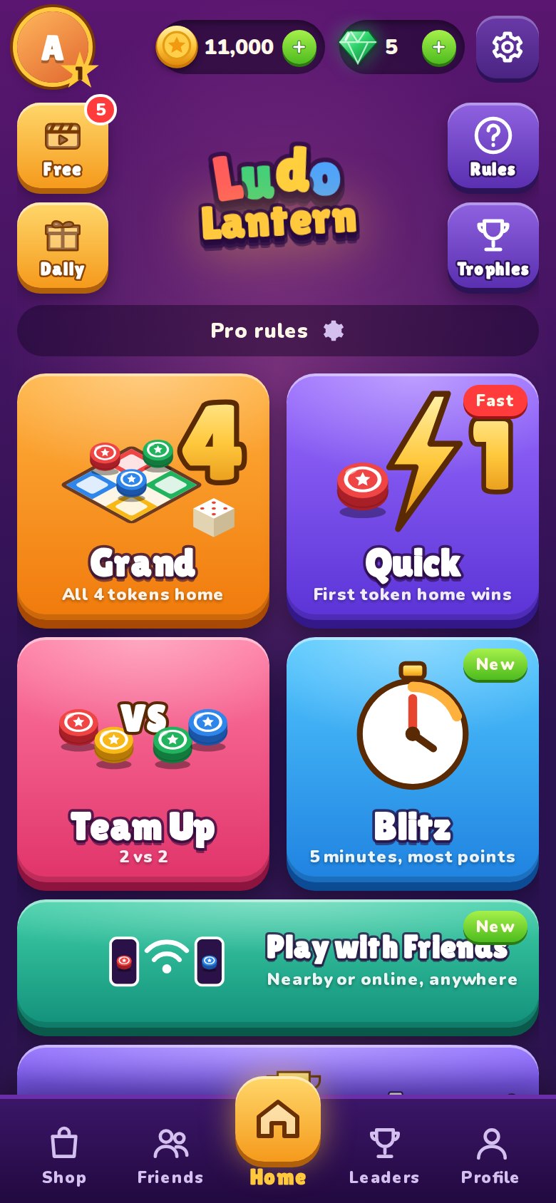 Ludo Lantern home screen